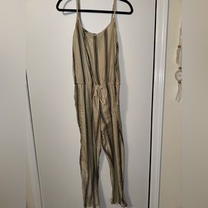 Lou & Grey Striped Linen Jumpsuit with Drawstring Waist